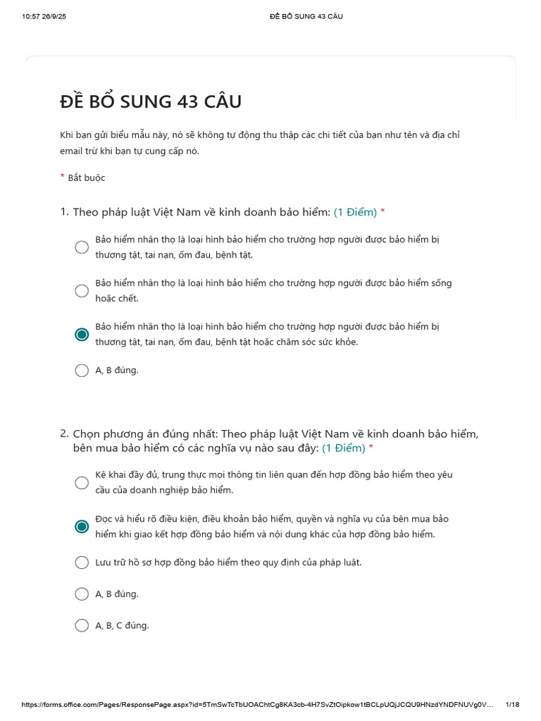 ĐỀ BỔ SUNG 43 CÂU | PDF