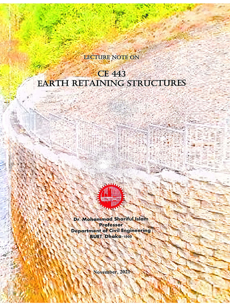 CE 443 Earth Retaining Structures | PDF