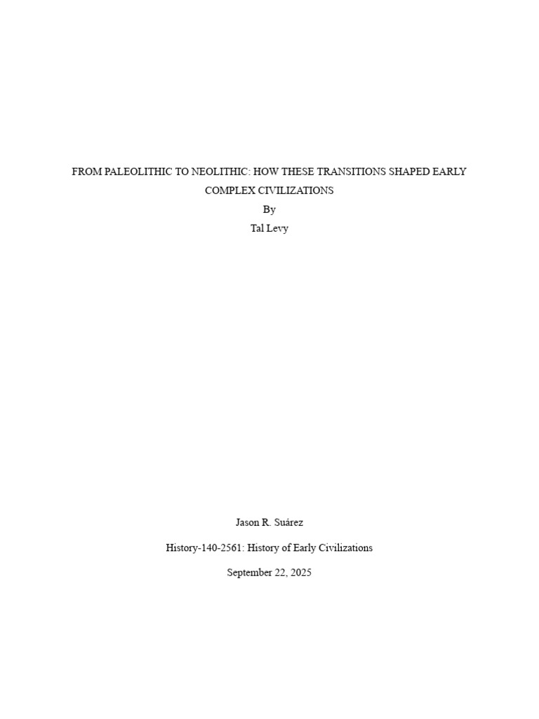 From Paleolithic To Neolithic | PDF | Civilization | Neolithic
