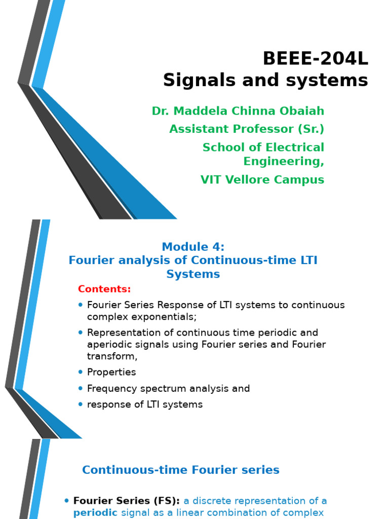 Fourier Analysis of LTI Systems | PDF | Fourier Series | Function ...