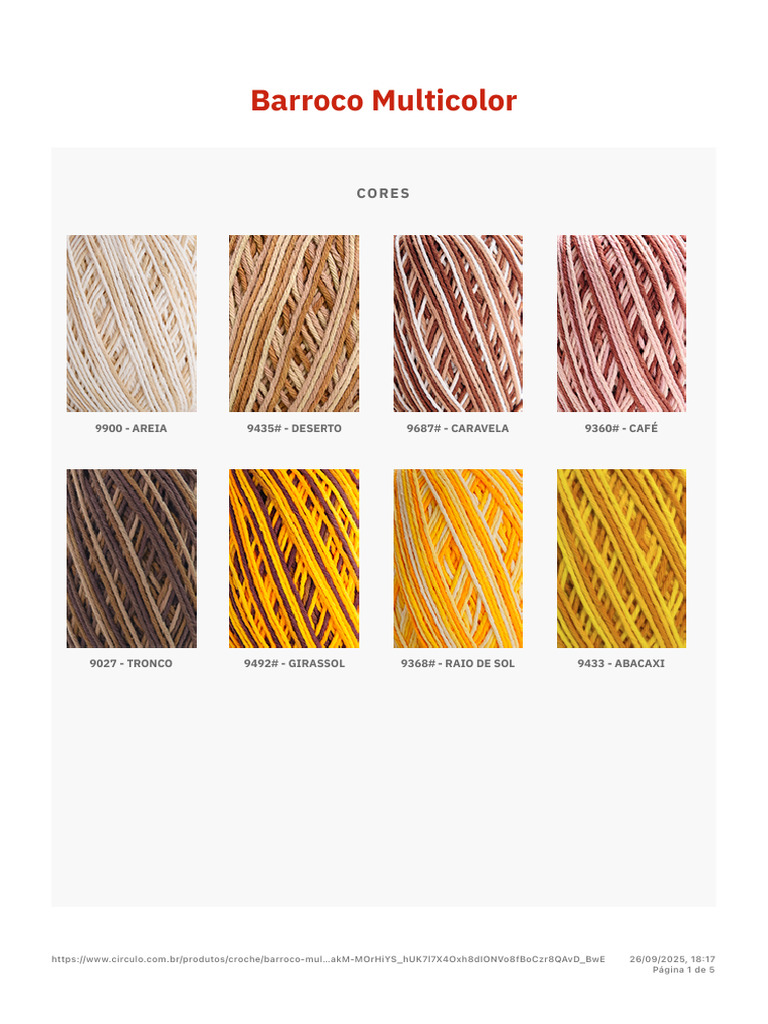 Cartela de Cores Barroco Multicolor | PDF