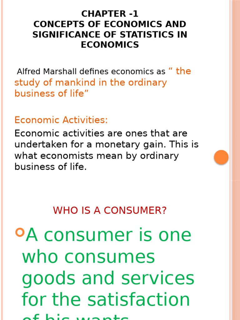Chapter 1-Concept of Economics and Significance of Statistics | PDF ...