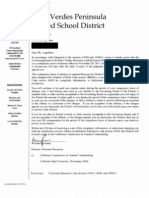 Response from the Palos Verdes Unified School District to request for misconduct records