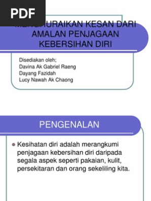 Menghuraikan Kesan Dari Amalan Penjagaan Kebersihan Diri Pdf