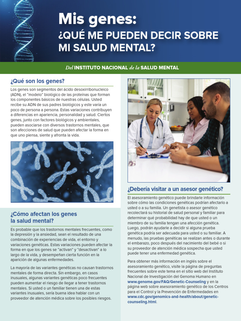 Genes y su impacto en la salud mental | PDF | Prueba genética ...