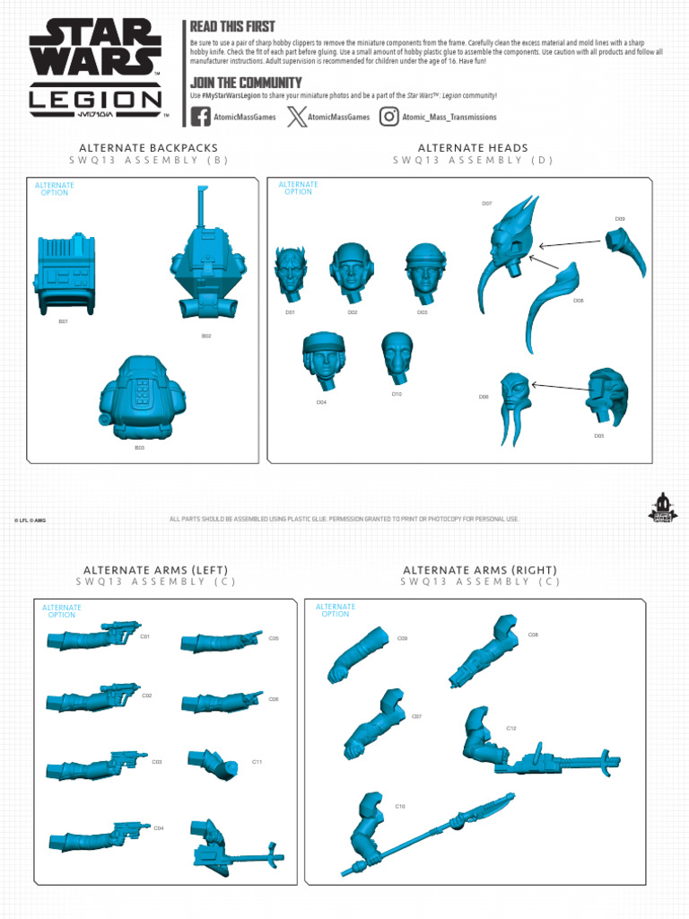 SWQ13 CustomizableRebelOfficer AssemblyDiagram | PDF