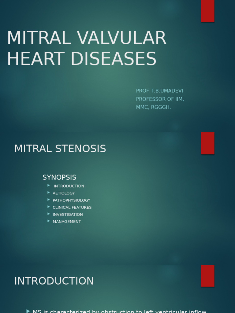 Mitral Valve Diseases Overview | PDF | Heart | Heart Failure
