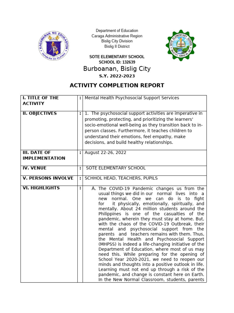 Mental Health Support Report 2022-2023 | PDF | Mental Health | Learning