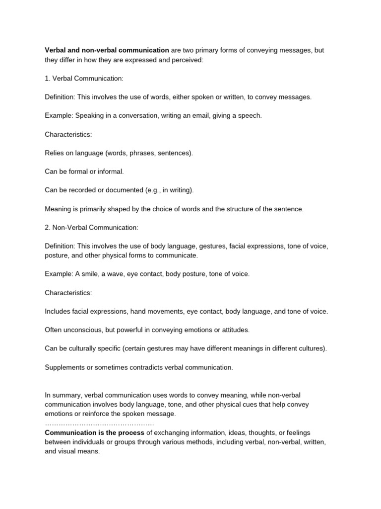 Types of Communication Explained | PDF | Communication | Nonverbal ...