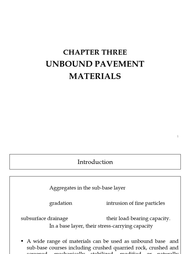 Unbound Pavement Materials Overview | PDF | Rock (Geology ...