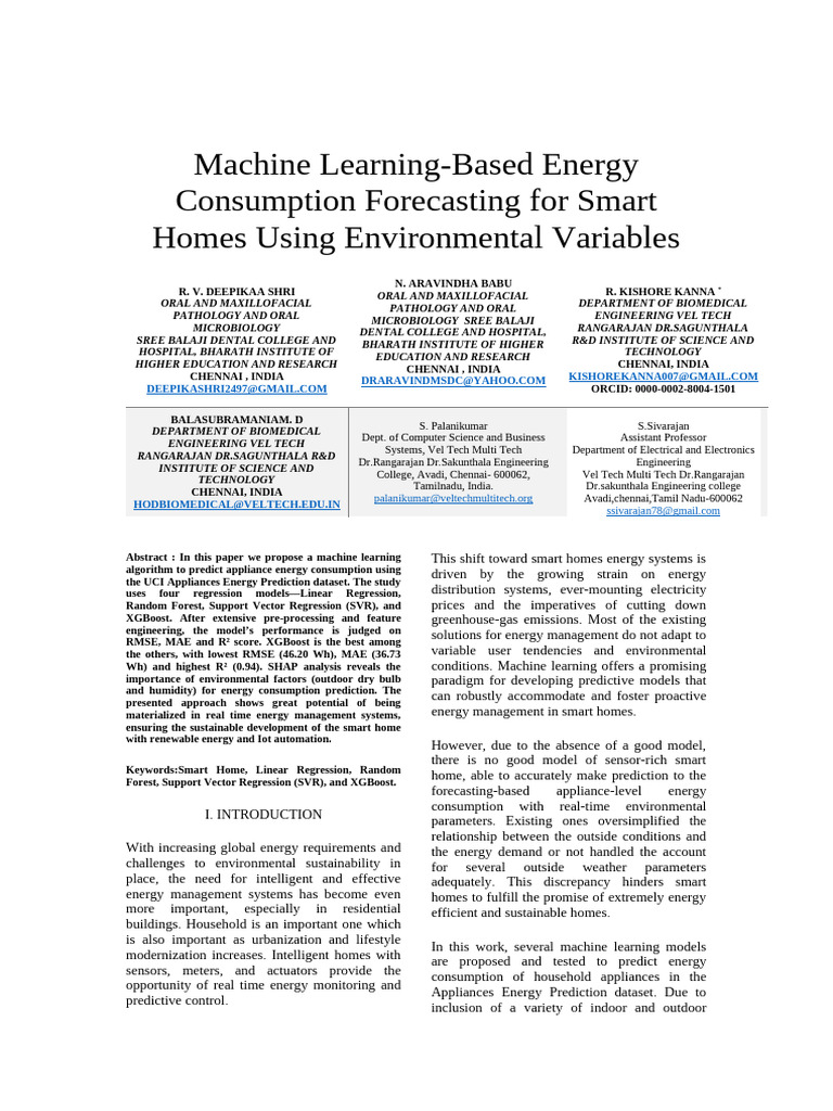 Machine Learning-Based Energy Consumption Forecasting For Smart Homes ...