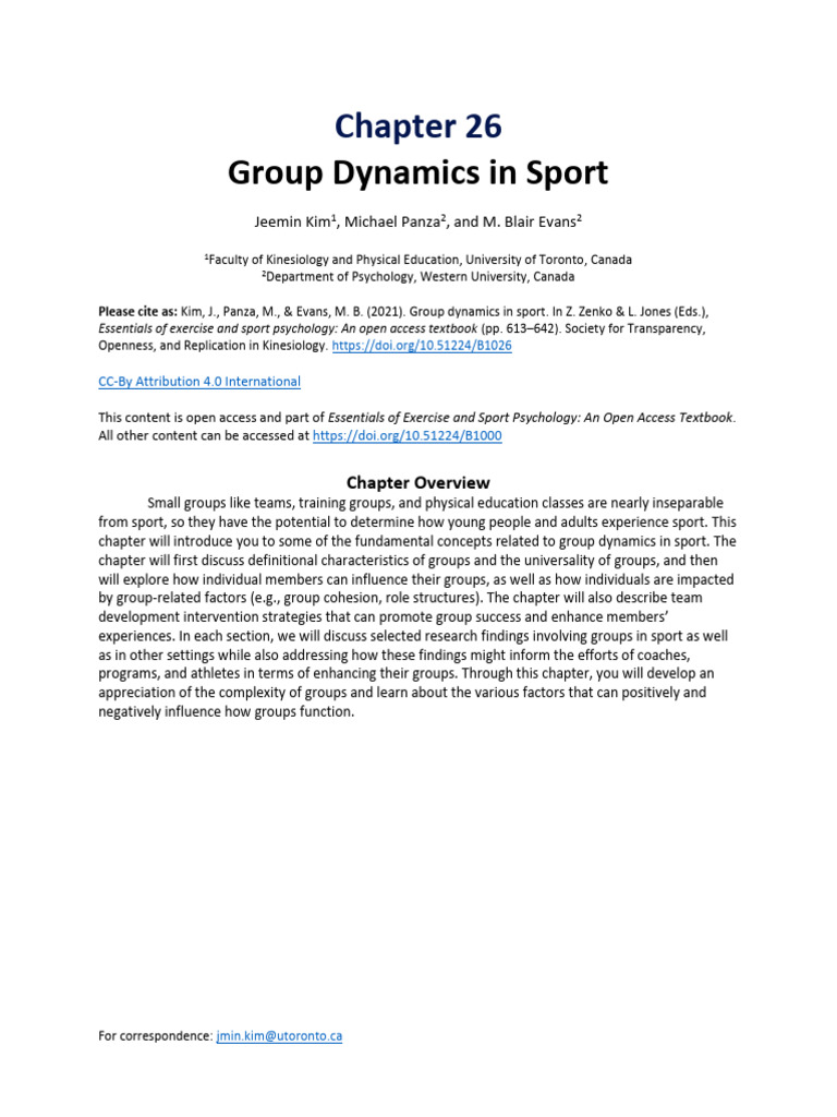 Group Dynamics in Sport Explained | PDF | Extraversion And Introversion ...