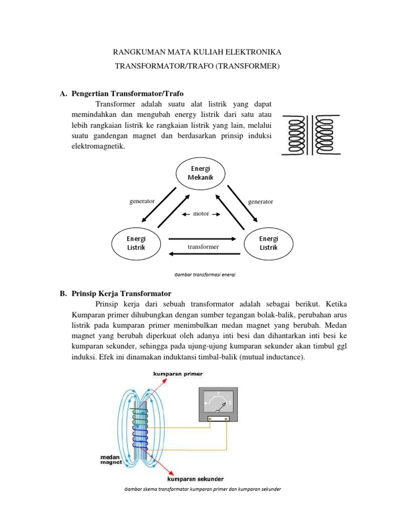 Prinsip dan Jenis Transformator Elektronik | PDF