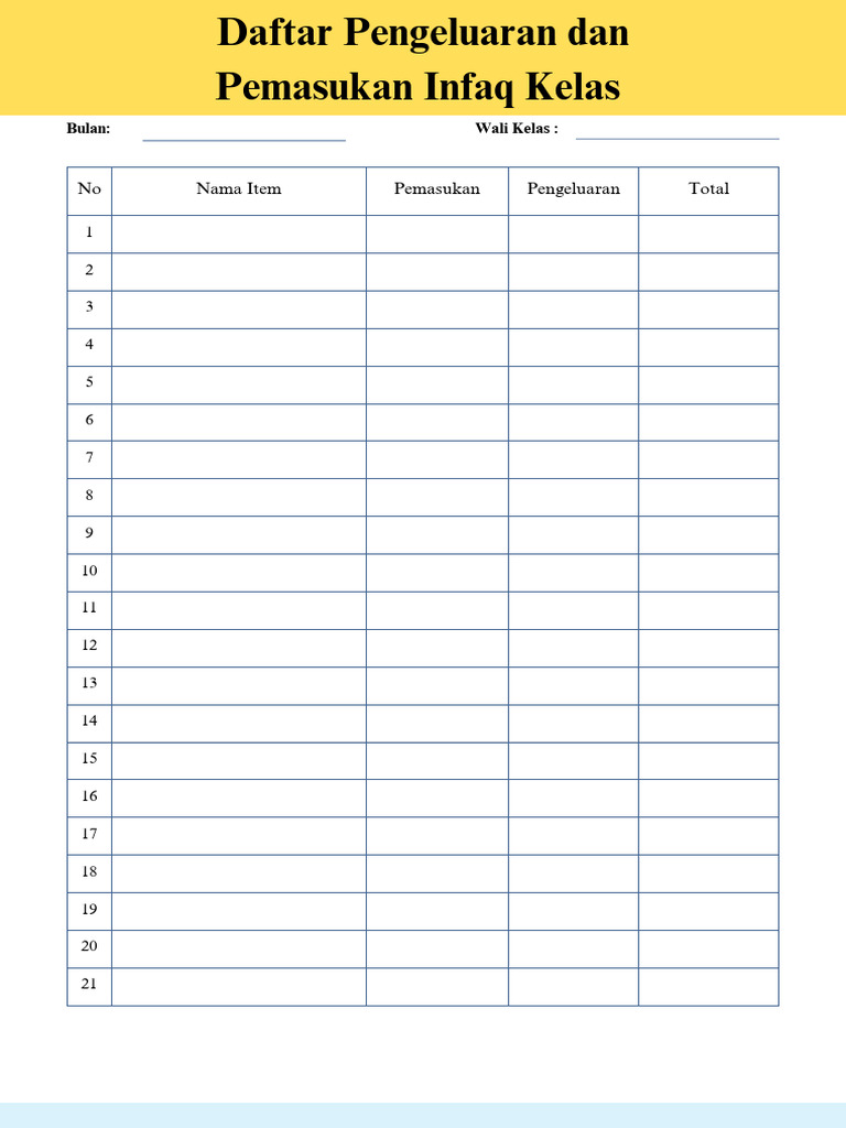 List Infaq Dan Tabungan | PDF