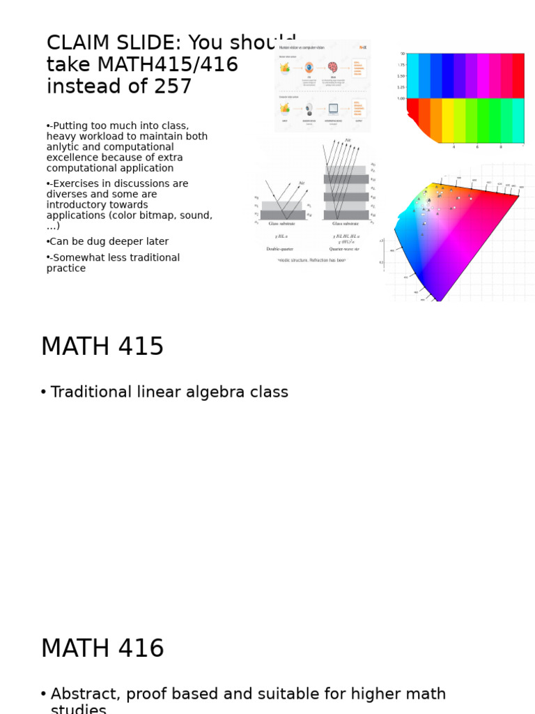 MATH415/416 vs. MATH257: Course Comparison | PDF