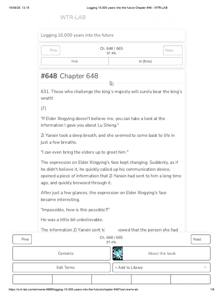 Logging 10,000 Years Into The Future Chapter 648 - WTR-LAB | PDF
