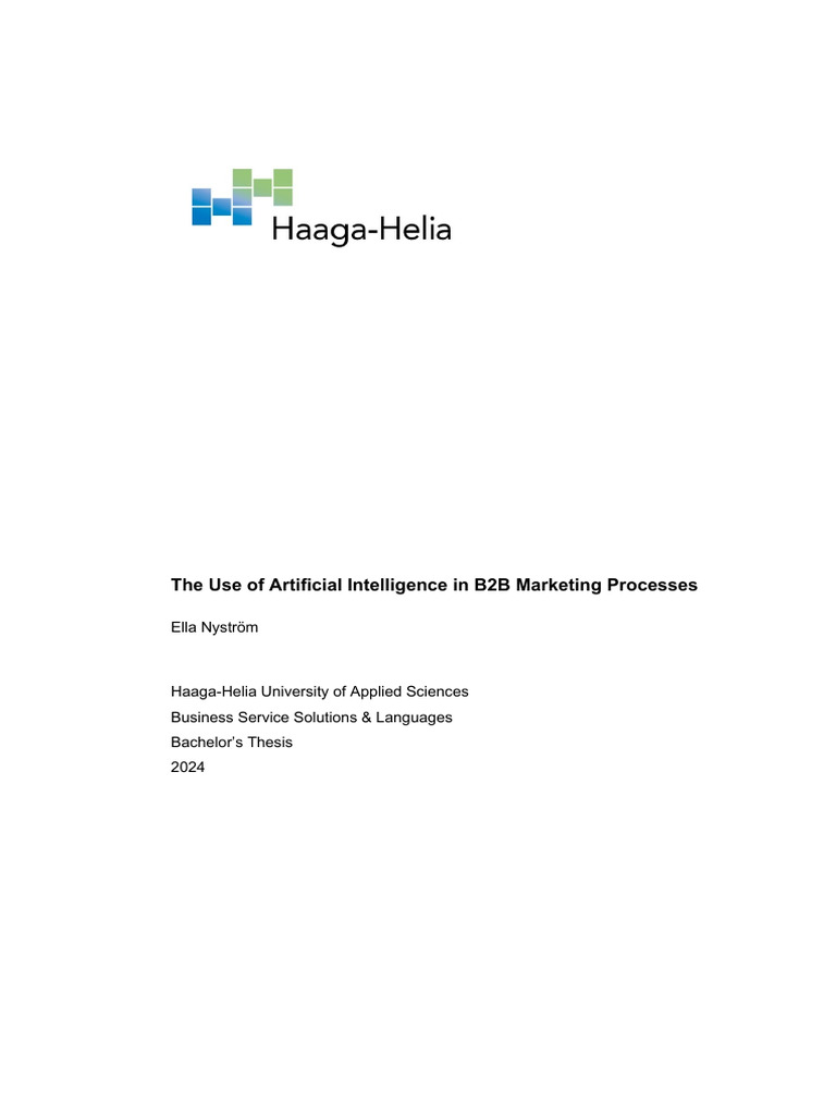 AI in B2B Marketing: Insights & Impact | PDF | Artificial Intelligence ...