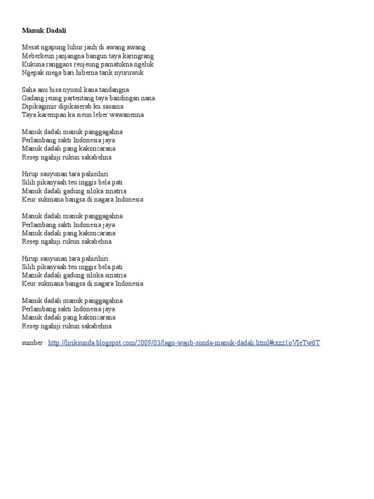 Lirik Lagu Sunda | PDF