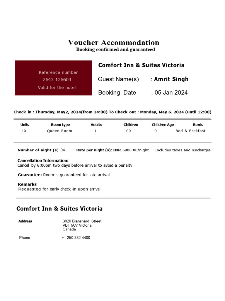 Voucher Accommodation - Docx 04 | PDF