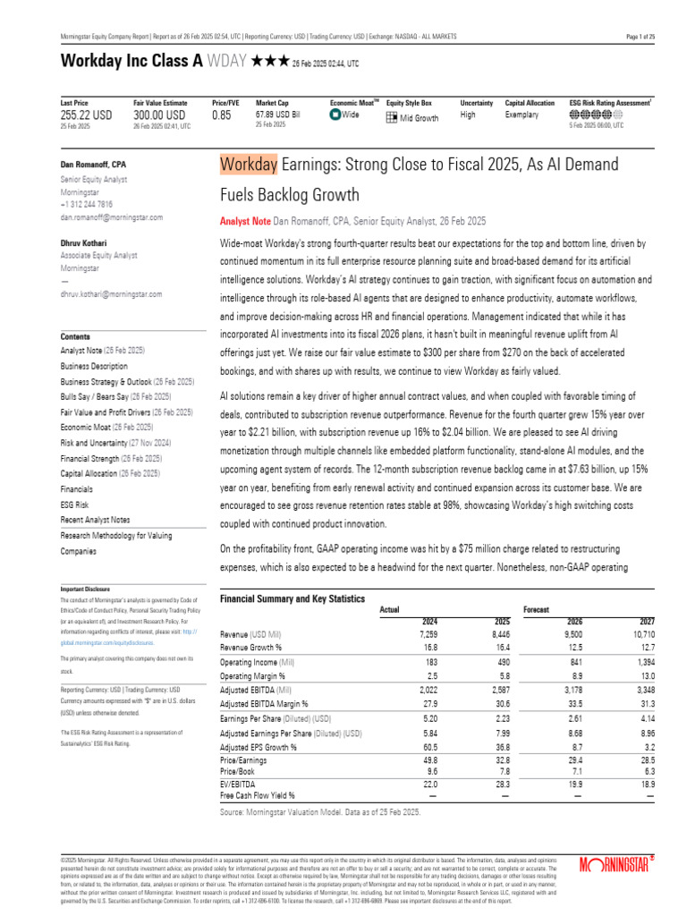 Workday Earnings: Strong Close To Fiscal 2025, As AI Demand Fuels ...