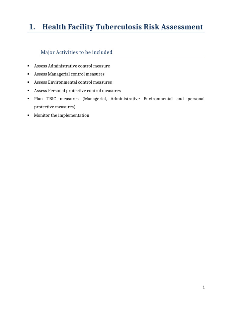 Tuberculosis Risk Assessment Guide | PDF | Tuberculosis | Surgery