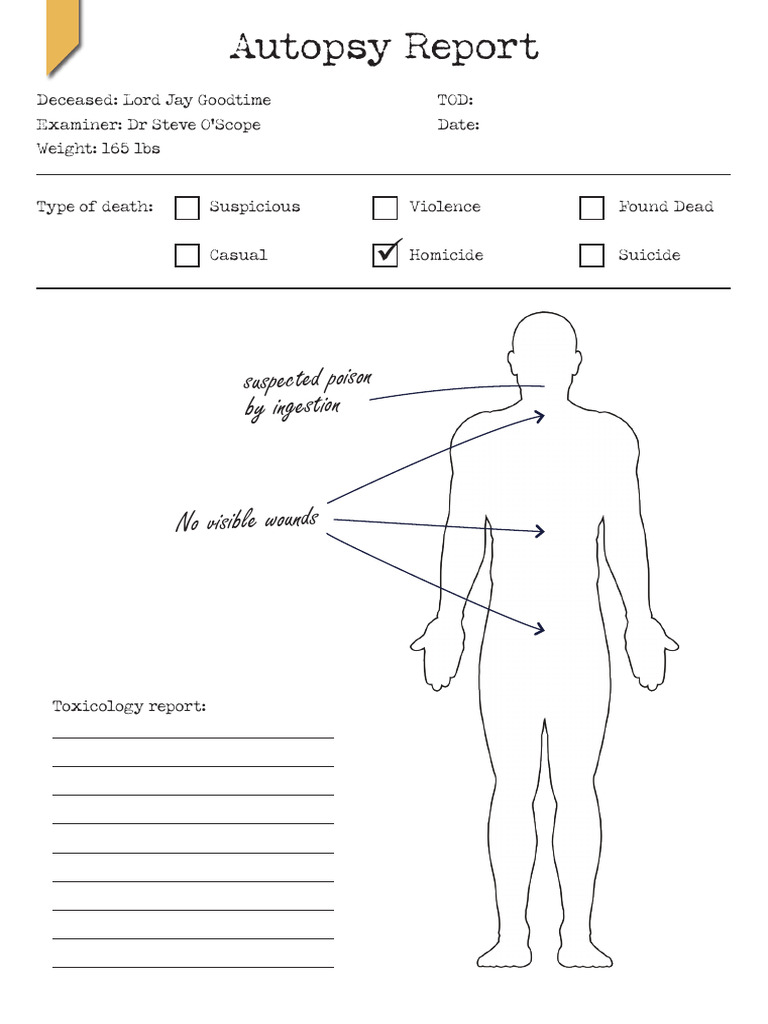 Autopsy Report for Lord Jay Goodtime | PDF