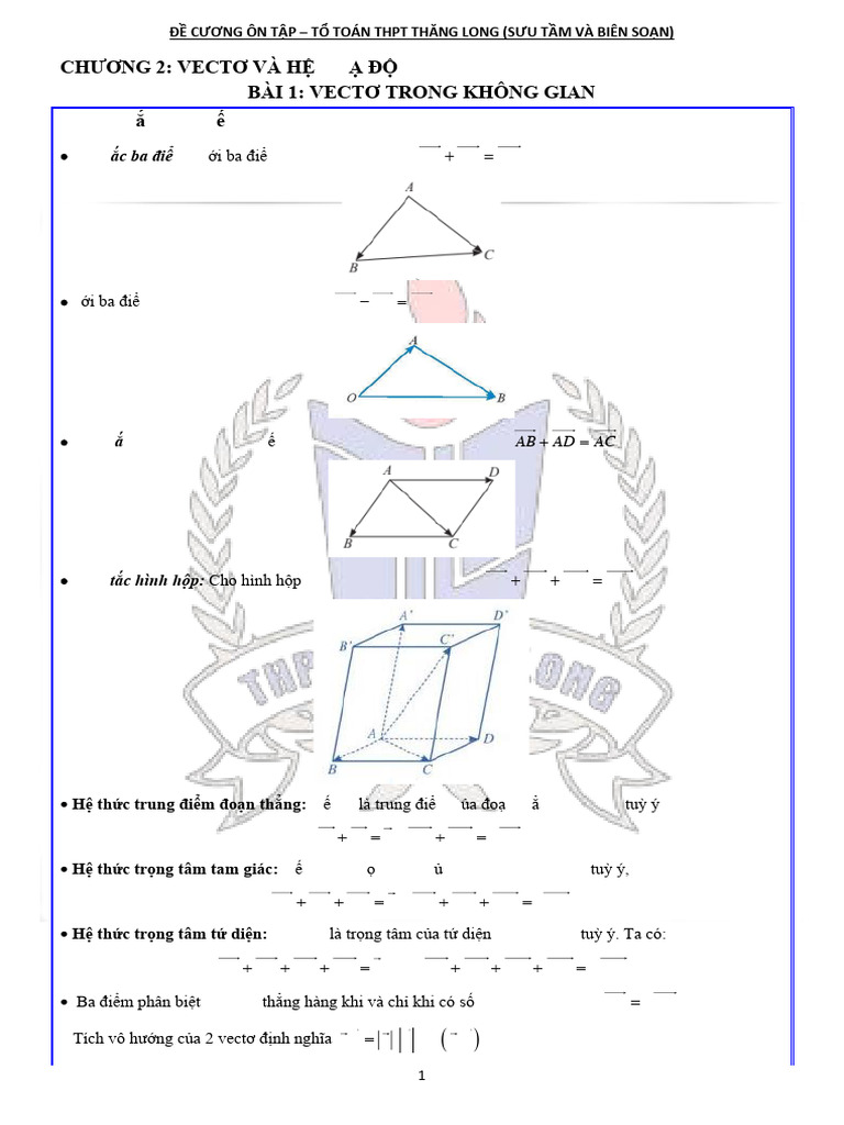 Bài 1. Vecto Trong Không Gian-HS | PDF