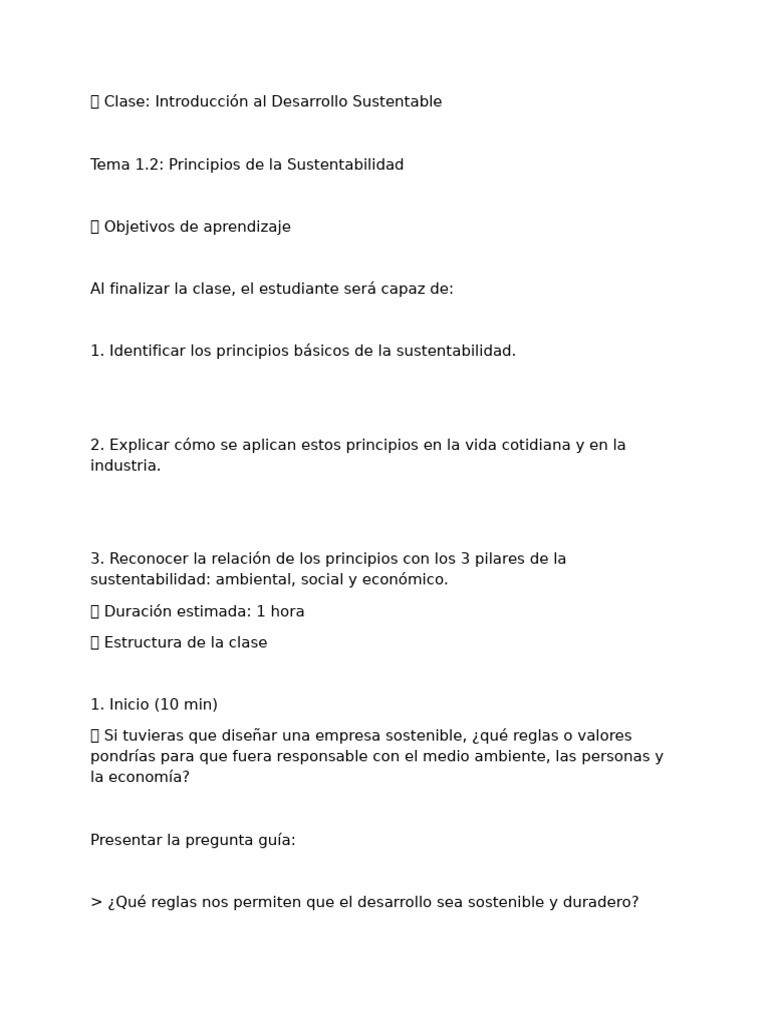 Principios Clave de la Sustentabilidad | PDF | Sustentabilidad ...