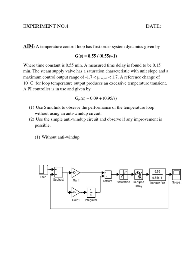 Temperature Control Loop Analysis | PDF
