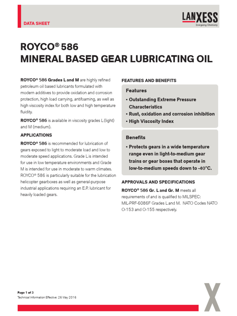 Lanxess Royco 586m Emea en | PDF | Viscosity | Materials