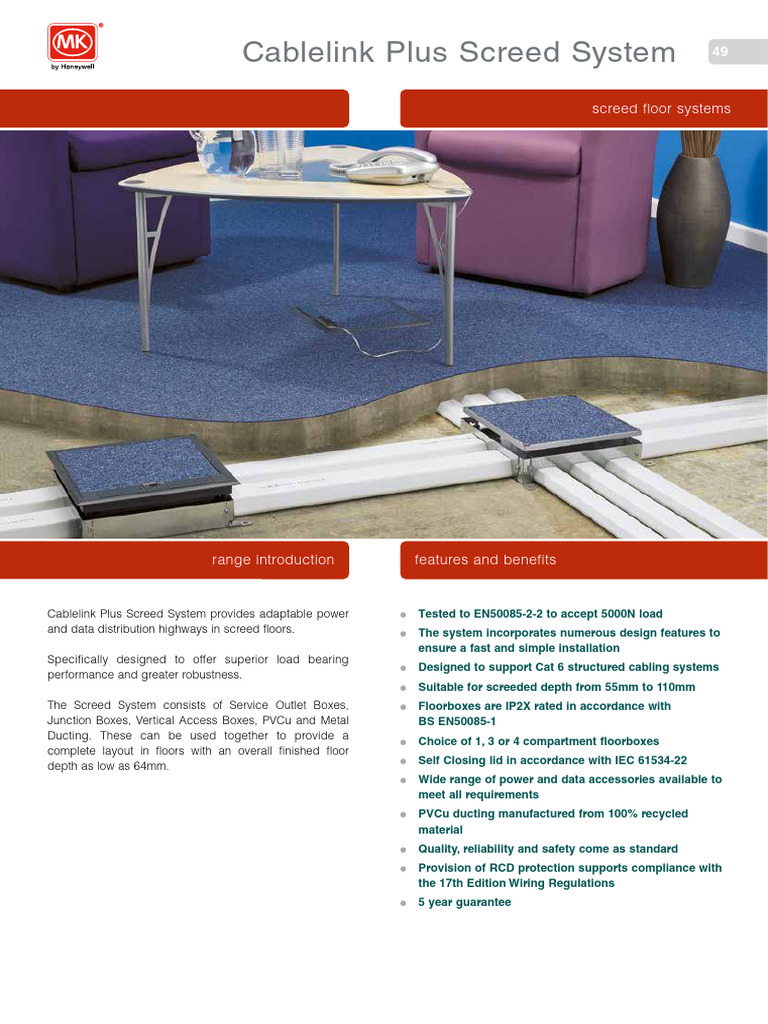 Cablelink Plus Screed System Overview | PDF | Electrical Wiring ...