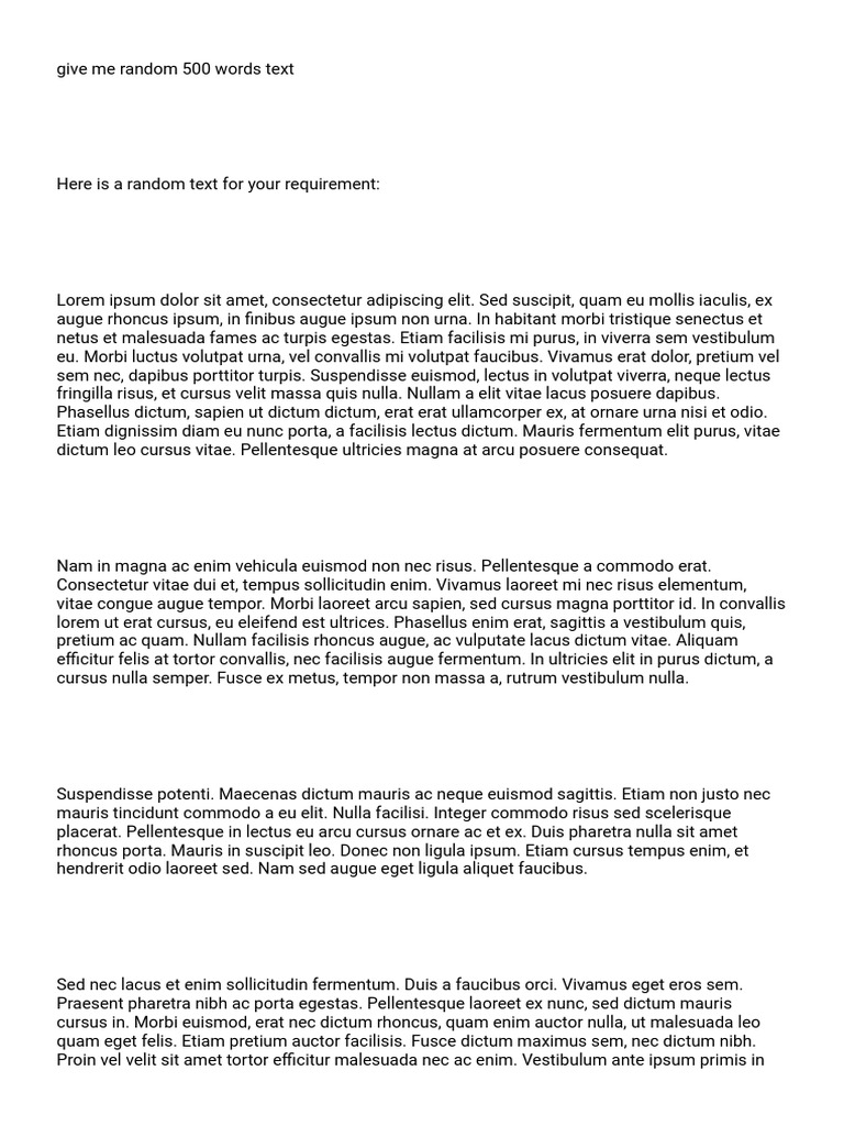 Random 500-Word Text Generator | PDF | Tullii