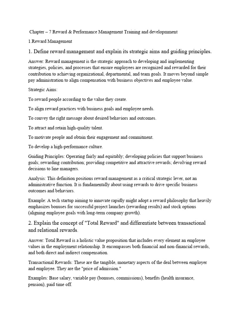 Reward and Performance Management Strategies | PDF | Performance ...