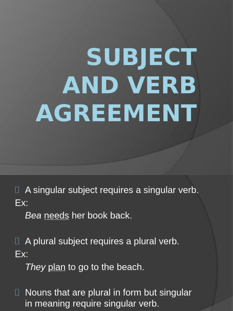 Subject-Verb Agreement Rules Explained | PDF | Grammatical Number | Plural
