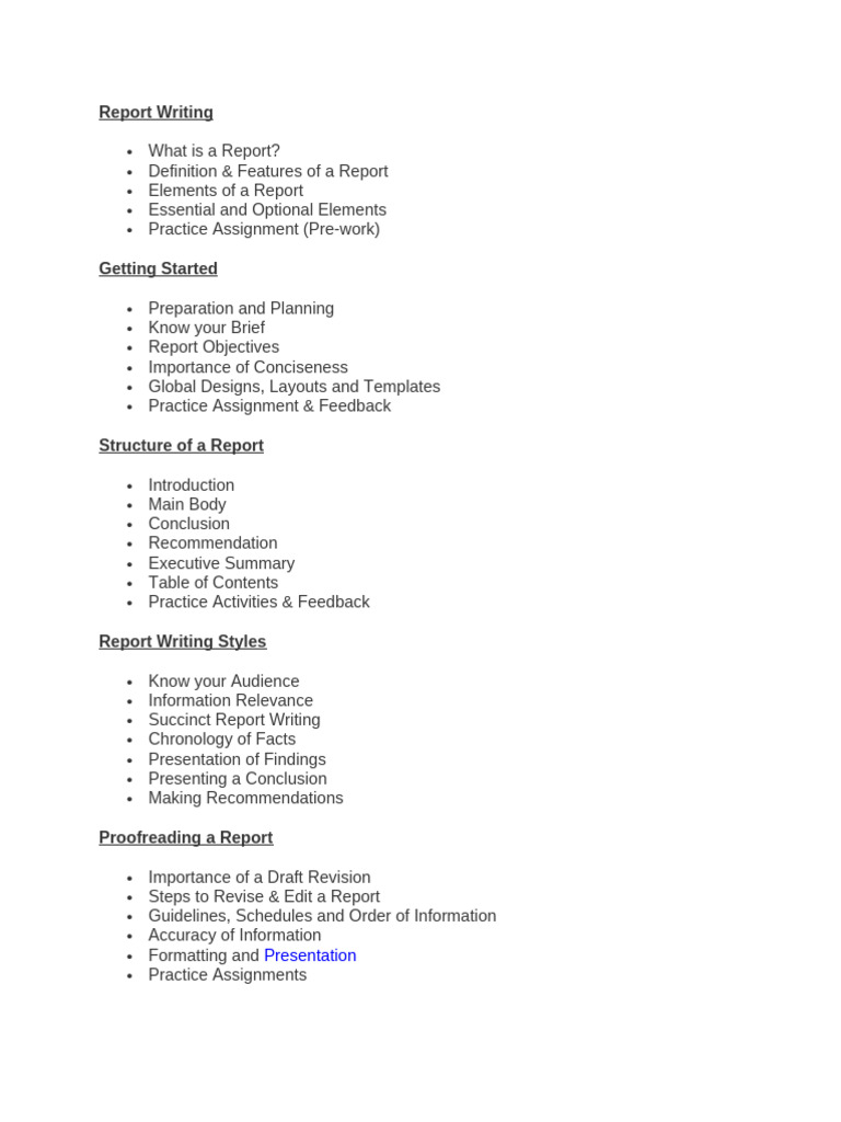 Comprehensive Guide to Report Writing | PDF