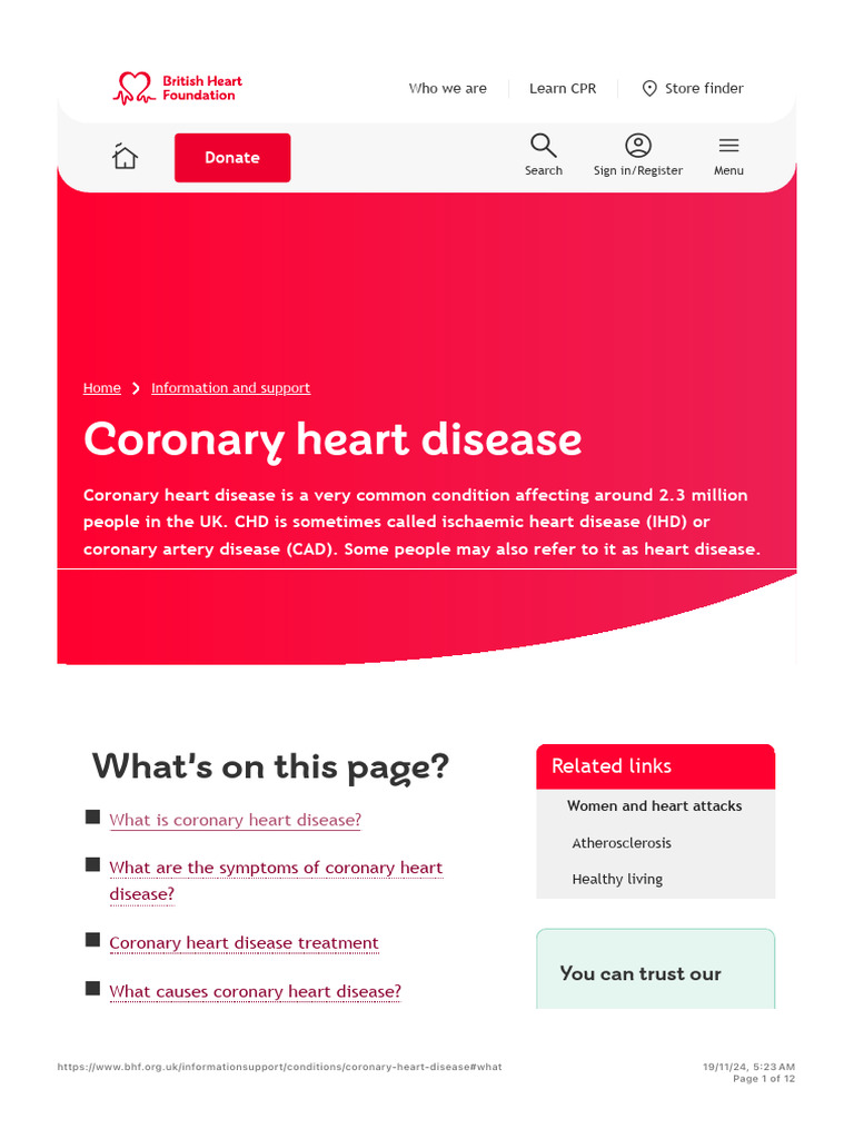 Types of Ischaemic Heart Disease | PDF | Coronary Artery Disease ...