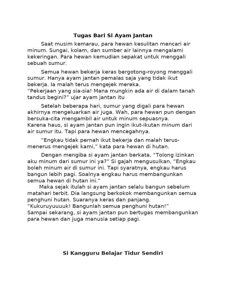 Contoh Fabel Pdf