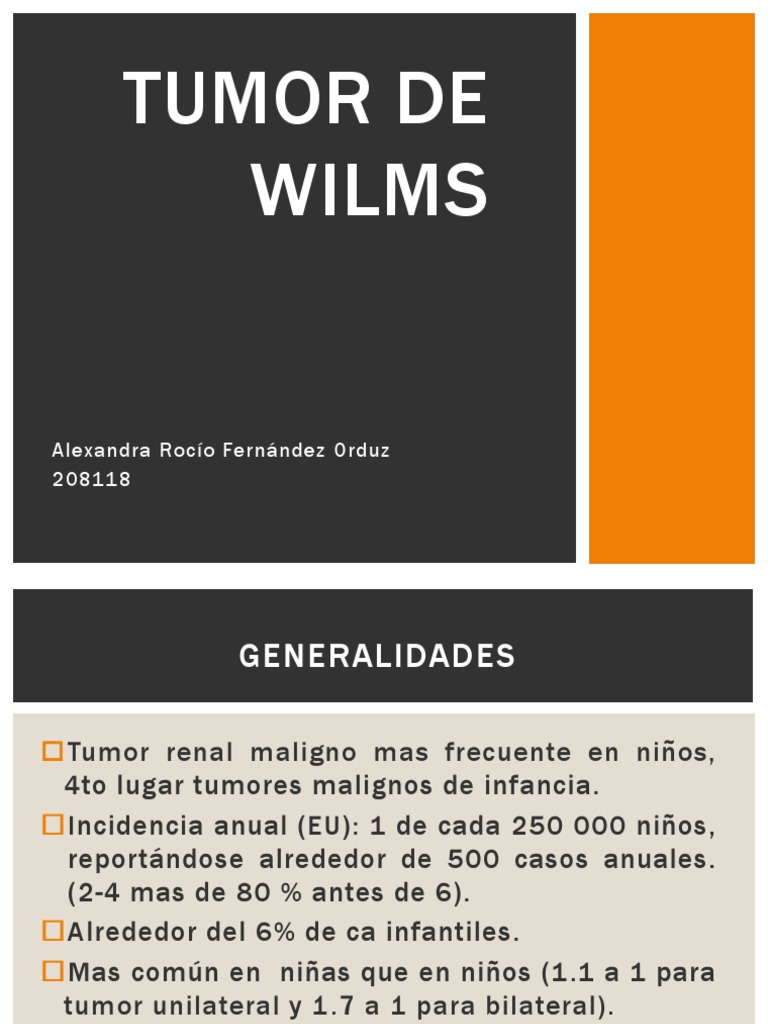 Tumor de Wilms en Niños: Diagnóstico y Tratamiento | PDF | Metástasis ...