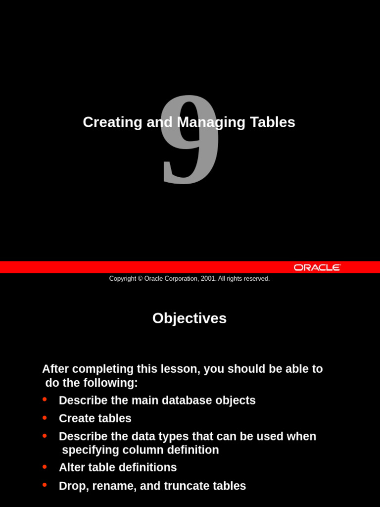 Creating and Managing Database Tables | PDF | Table (Database ...