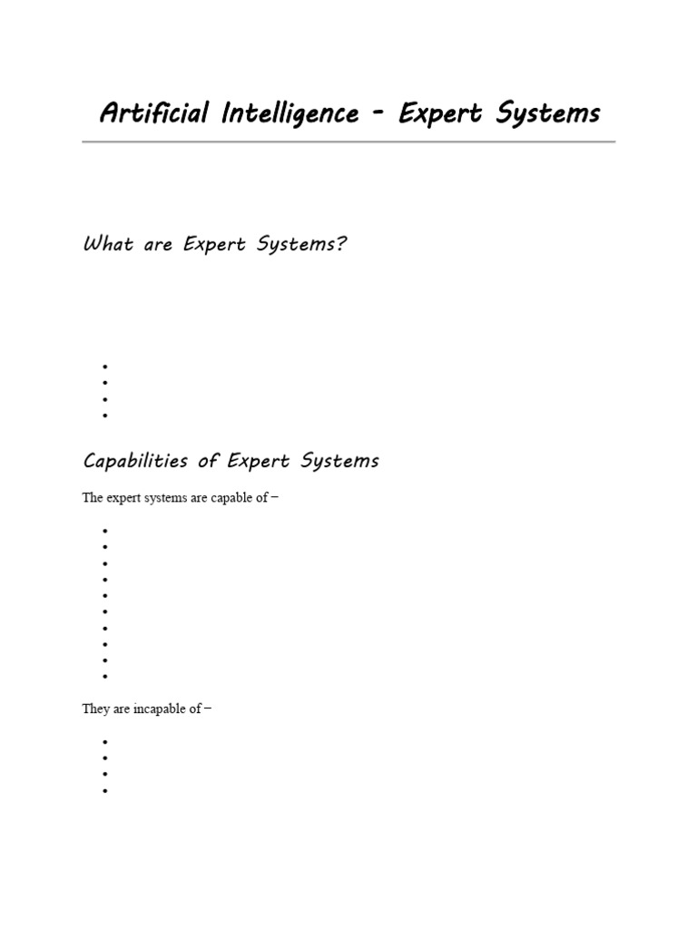 Understanding Expert Systems in AI | PDF | Knowledge | Artificial ...
