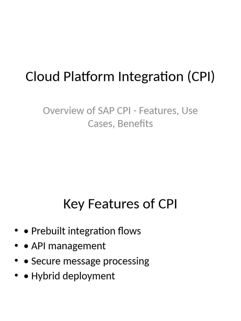 CPI Presentation | PDF