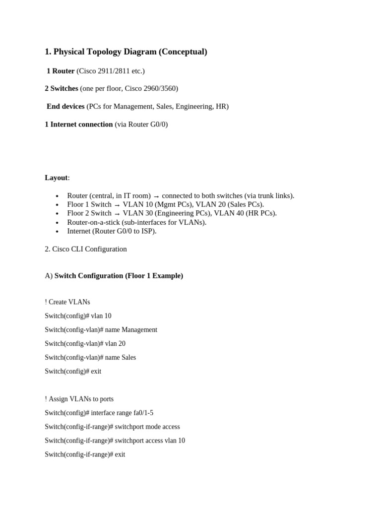 Cisco VLAN Configuration Guide | PDF | Router (Computing) | Ip Address