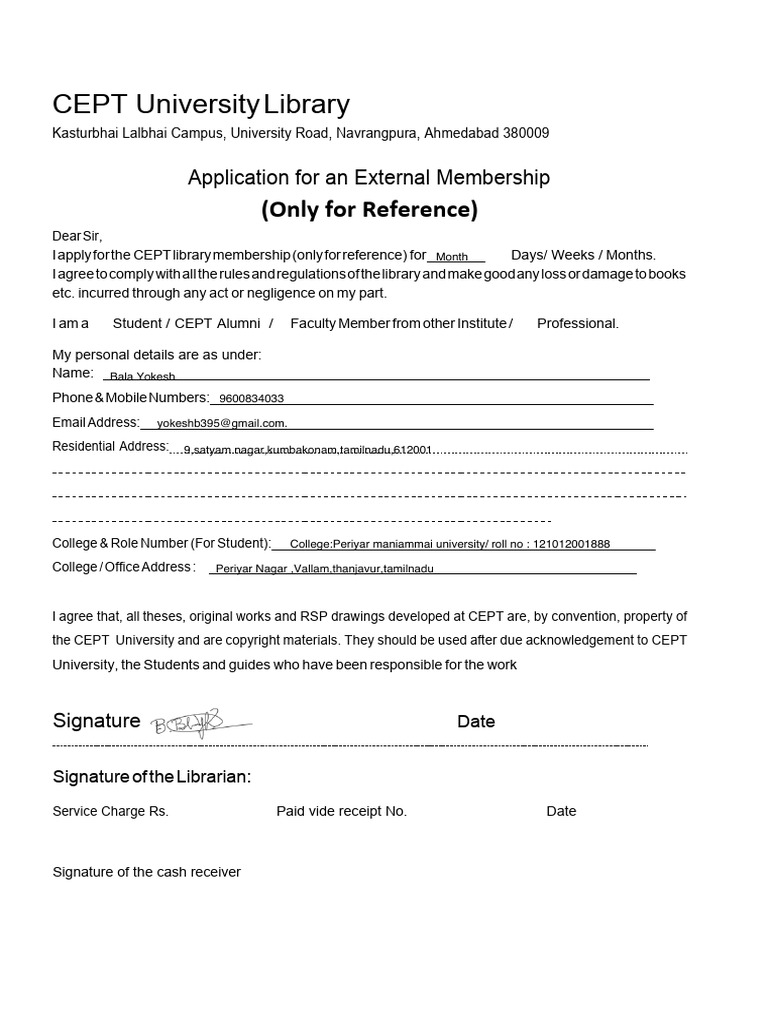 External Membership Forms | PDF | Libraries