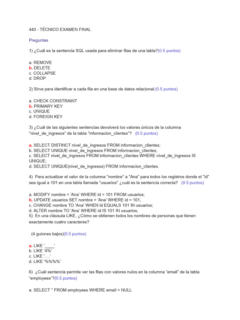 Examen Final de SQL y PL/SQL | PDF | Pl / Sql | Software de gestión de ...