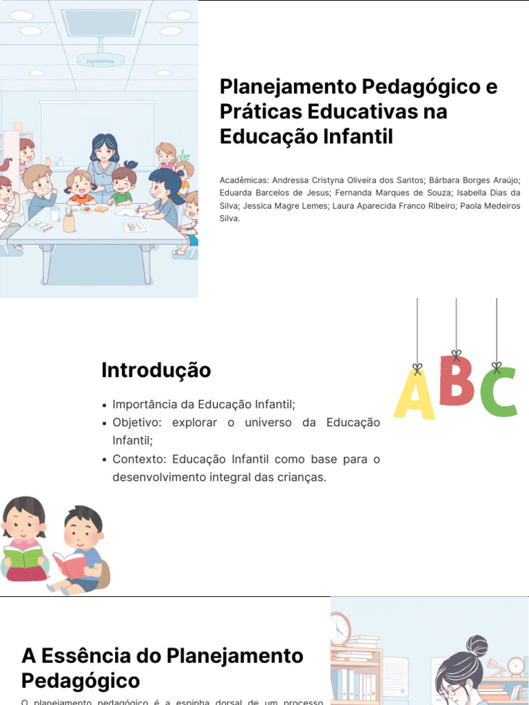 Planejamento Pedagógico na Educação Infantil | PDF | Pedagogia ...