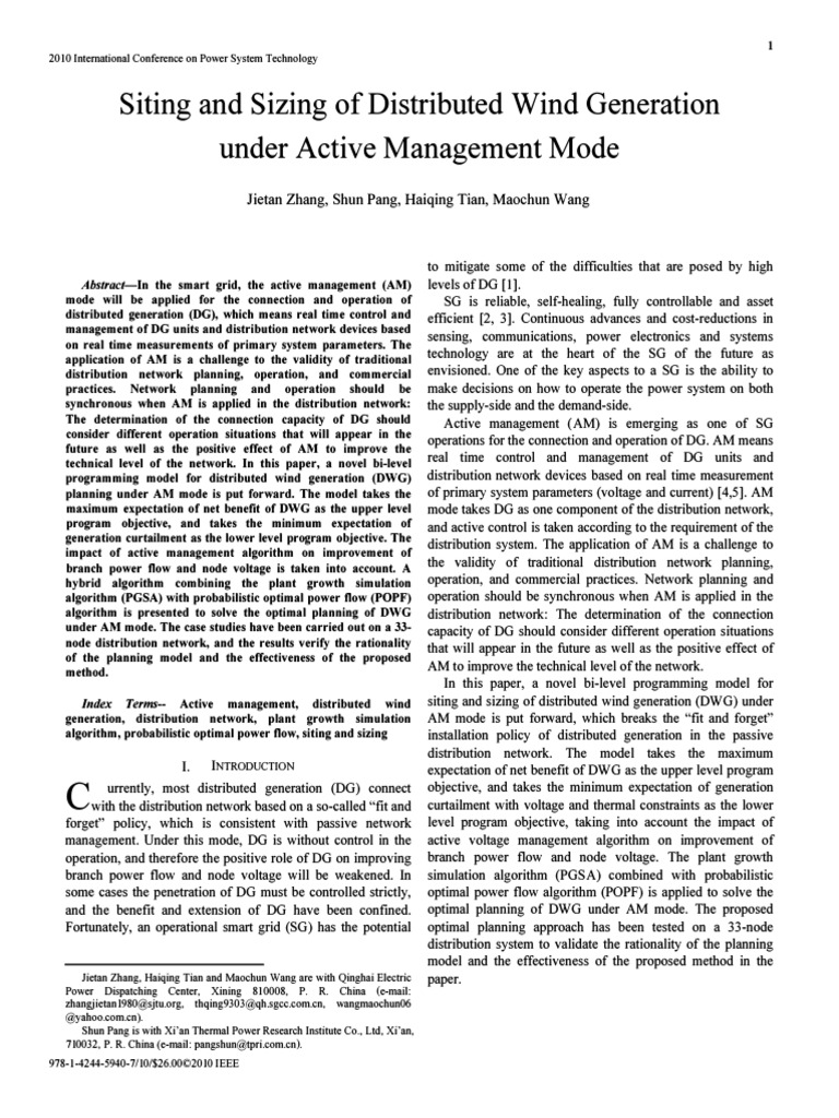 Siting Distributed Wind Generation with AM | PDF | Electric Power ...