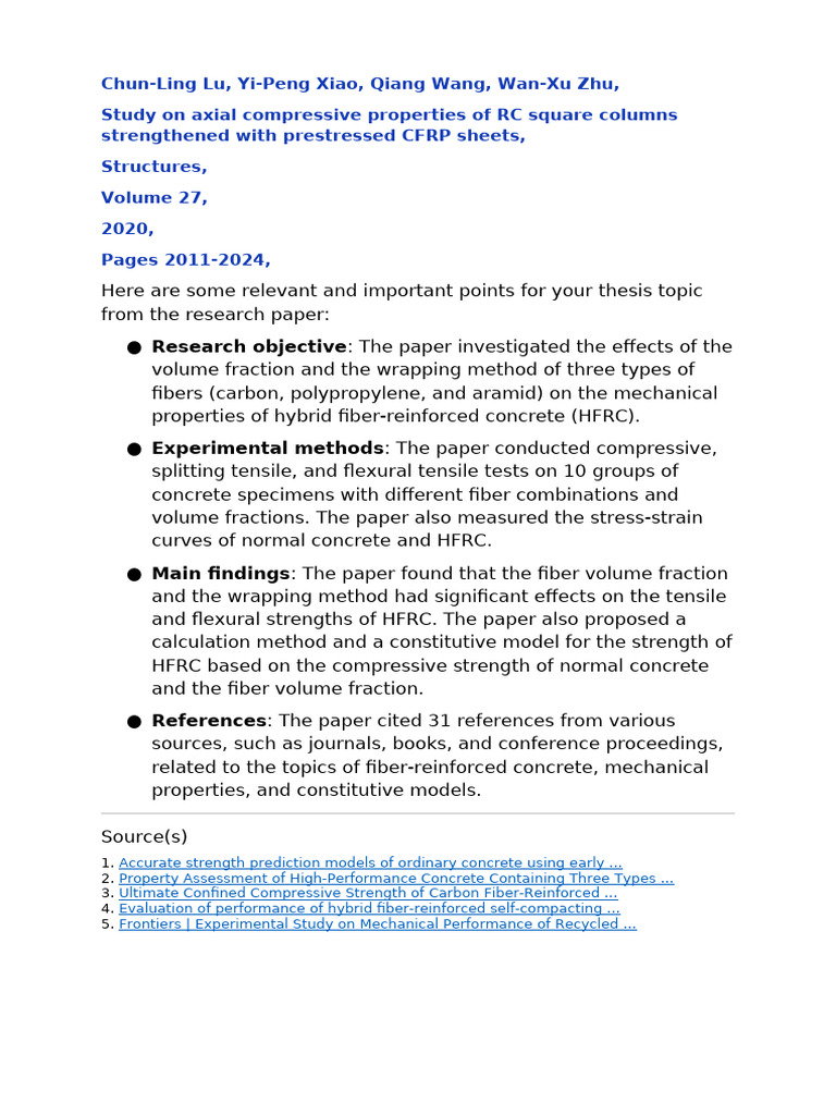 Study On Axial Compressive Properties of RC Square Columns Strengthened ...