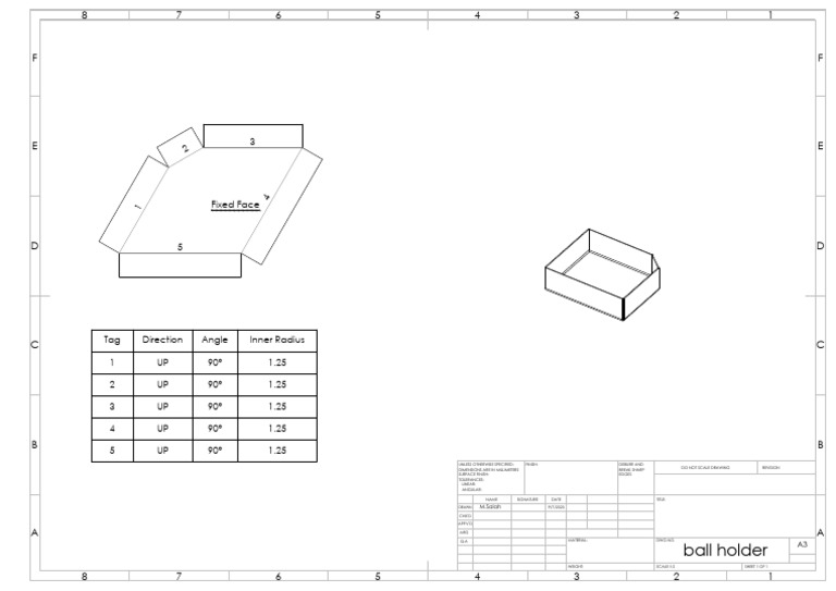 Ball Holder Technical Drawing | PDF | Geometry | Euclidean Geometry