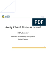 Amity Global Business School: MBA, Semester 4 Customer Relationship Management Shalini Gautam