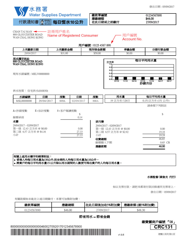 Sample Water Bill | PDF
